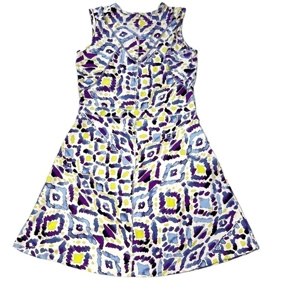 Title Nine Dress Medium Geometric Abstract Print Sleeveless Dress Zip Pocket - Picture 4 of 8